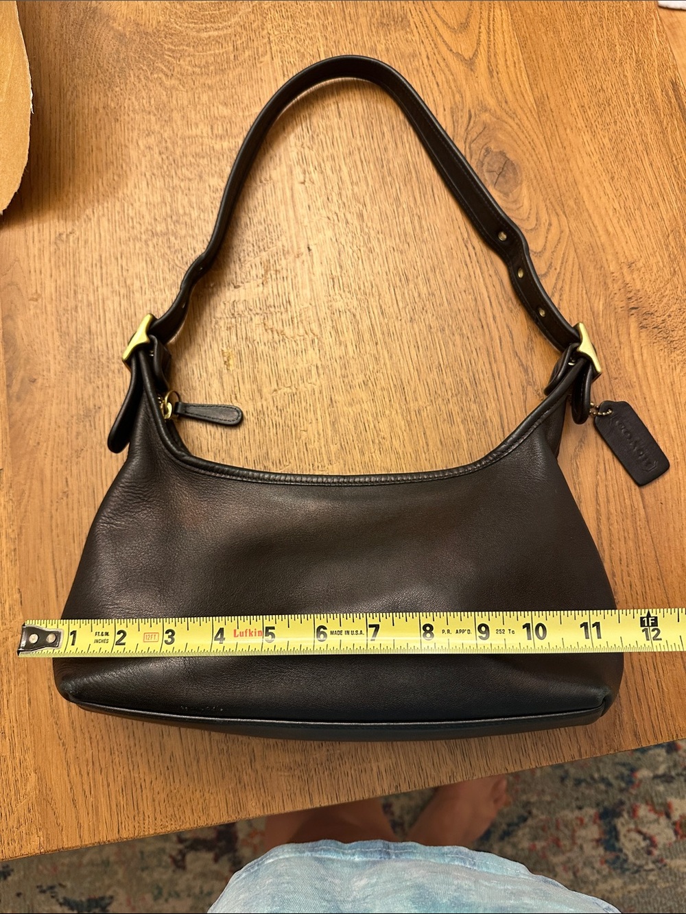Vintage Coach Classic Black Leather Shoulder Bag - Picture 7 of 8